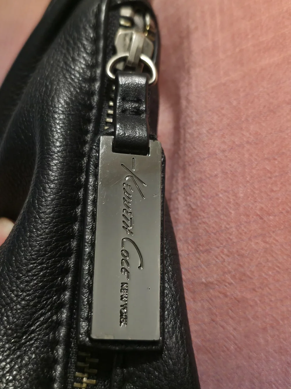 Kenneth Cole Leather Stud-Handle Hobo Bag